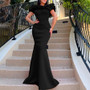 Women's Fashion Summer Solid Color Off Shoulder Mermaid Maxi Evening Dress