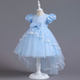 Girls trailing dress flower girl princess dress skirt lace tutu skirt