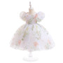 Girls Dress Puff Sleeve Princess Dress Children Floral Mesh Tutu Dress