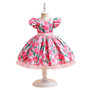 Girls' Dress Princess Dress Puff Skirt Puff Sleeve Printed Flower Girl Catwalk Costume Children's Dress