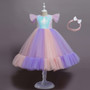 Children's dress skirt sequined flower girl catwalk wedding dress performance clothing girls mesh fluffy princess dress