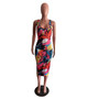 Women's Summer Fashion Multi-Color Print Sleeveless Bodycon Dress