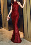 Evening Dress Women Formal Party Chic Elegant Long Sequin Fishtail Slim Fit dress