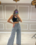 Women's Fashion Print Wide Leg Casual Pants