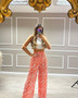 Women's Fashion Print Wide Leg Casual Pants