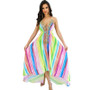 Summer Women's Sexy V-neck halter backless Fashion Casual Maxi Dress