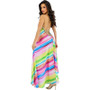 Summer Women's Sexy V-neck halter backless Fashion Casual Maxi Dress