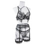 Women Sexy lace See-Through Halter Neck Sexy Lingerie Three-Piece