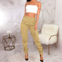 Women fitted camouflage print trousers