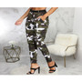 Women fitted camouflage print trousers