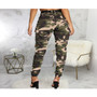 Women fitted camouflage print trousers