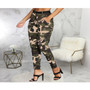 Women fitted camouflage print trousers