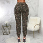 Women fitted camouflage print trousers