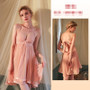 Women Deep V Homewear Underwear Plus Size Sexy Sling Nightdress Bow Meshlace Pajamas