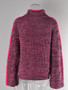 Women'S Winter Sweater Patchwork Mixed Color Knit Pullover Turtleneck Sweater