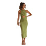 Spring Summer Fit Slit Dress Casual Holidays Women's Sleeveless Dress