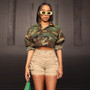 Women'S Long Casual Fashion Camouflage Print Big Pocket Turndown Collar Short Jacket