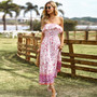 Strapless Printed Dress Summer Bohemian Casual Holidays Maxi Dress