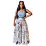 Summer Ladies Fashion Casual Print Loose Swing Skirt