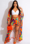 Women Relaxed Beach Holidays Swimwear Robe Shorts Two-Piece Set