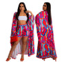 Women Relaxed Beach Holidays Swimwear Robe Shorts Two-Piece Set