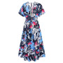 Women summer v-neck short-sleeved floral dress