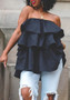 Fashion Wrap Breast Tutu Skirts Cascading Ruffles Dress