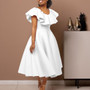 Women's Summer Fashion Chic Ruffle Formal Party Gown Dress