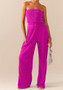 Women's Sexy Comfortable Pleated Wrapped Chest Wide Leg Jumpsuit