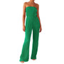 Women's Sexy Comfortable Pleated Wrapped Chest Wide Leg Jumpsuit