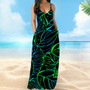 Women's Bohemian Strap Dress Digital Print Holidays Sexy Maxi Dress