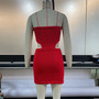 Spring Summer Strapless Knitting Tight Fitting Hollow Low Back Sexy Wrap Dress