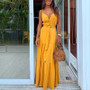 Ladies Summer V Neck Strap Maxi Dress