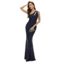 Elegant One Shoulder Party Evening Gown Sexy Long Slim Fit Bridal Chic Dress