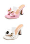 Women's Shoes Metal Decorative Bow High Heel Platform Sandals And Slippers