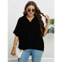 Women's Summer V Neck Slim Fit Half Sleeves Plus Size Top