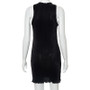 Women's Summer Fashion Ribbed Sleeveless Crossover Halter Neck Ruffle Dress