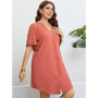 women's summer v-neck button-up loose dress