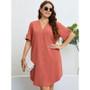 women's summer v-neck button-up loose dress