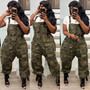 Casual Women's Loose Camo Cargo Jumpsuit Overalls