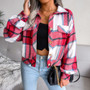 Women'S Autumn/Winter Plaid Lantern Long Sleeve Jacket