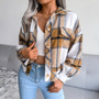 Women'S Autumn/Winter Plaid Lantern Long Sleeve Jacket