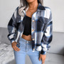 Women'S Autumn/Winter Plaid Lantern Long Sleeve Jacket