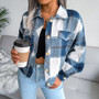 Women'S Autumn/Winter Plaid Lantern Long Sleeve Jacket