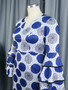 Spring Career Print Dress Polka Dot Bell Bottom Long Sleeve Elegant Midi Dresses