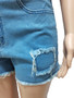 Women's Summer Denim Beaded Butterfly Lace-Up Tank Top Shorts Irregular Two Piece Set