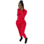 Custom Logo Women's Customized Printing Fashion Casual Sport Solid Zipper Hooded Tracksuit Two-Piece Pants Set