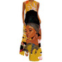 Summer women's sleeveless dress v-neck printed face dress