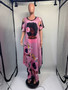 Plus Size Women's Positioning Print Oversized Print Pocket Dress
