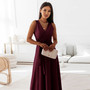 Women Summer Solid V-Neck Sleeveless Long Dress